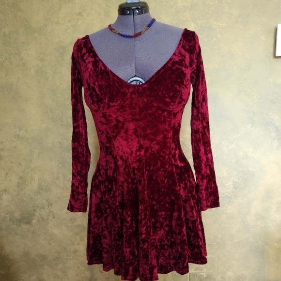 VINTAGE 90’s CONTEMPORARY VELVET BUSTIER DRESS - Picture 3 of 9